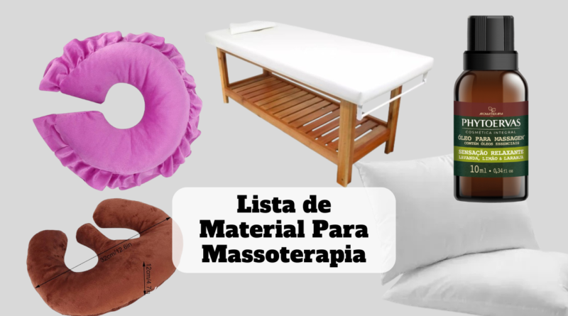 lista de material para massoterapia