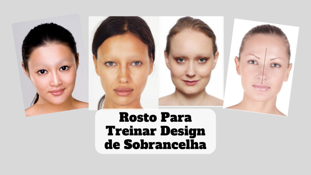 rosto para treinar design de sobrancelha