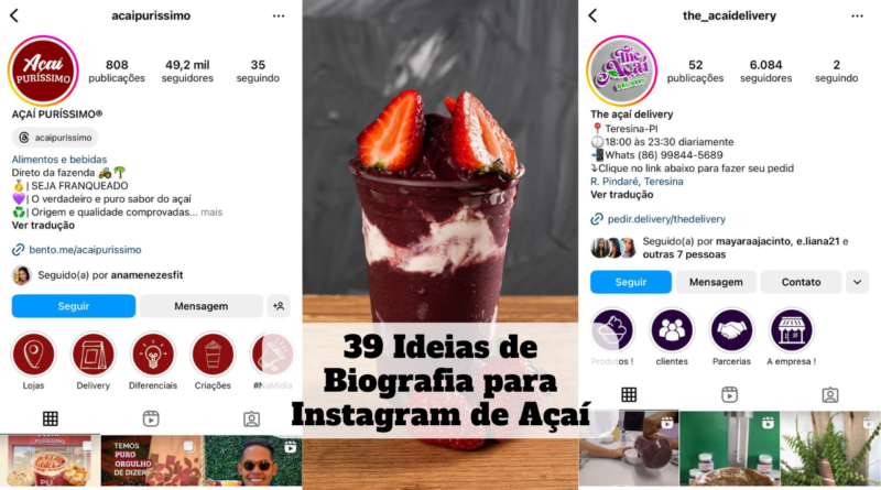 biografia para instagram de açaí