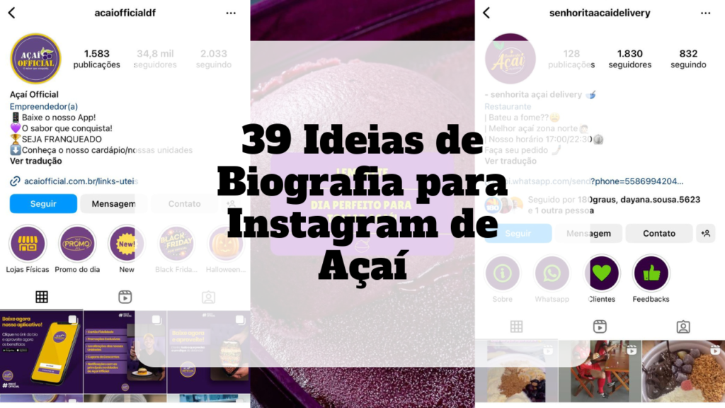 biografia para instagram de açaí