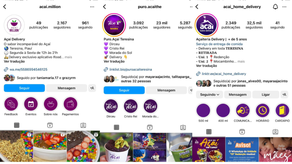 biografia para instagram de açaí