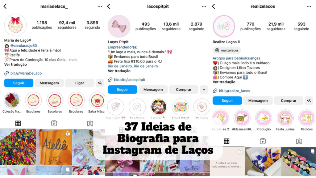 biografia para instagram de laços