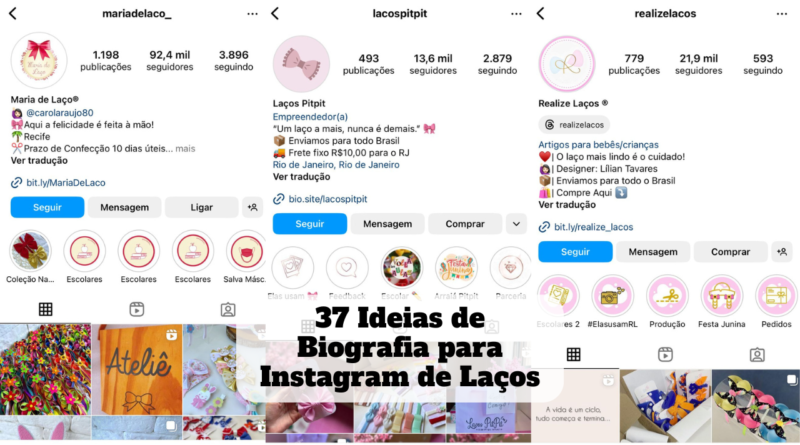 biografia para instagram de laços