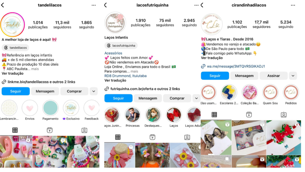 biografia para instagram de laços