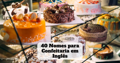 nomes para confeitaria em inglês