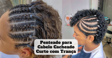 penteado para cabelo cacheado curto com trança