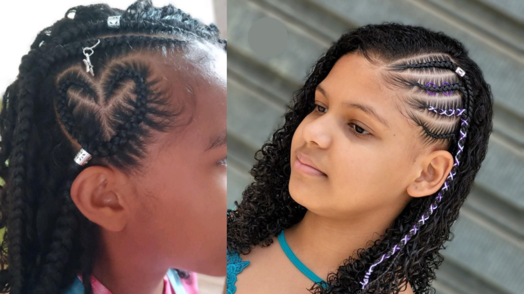 penteado para cabelo cacheado infantil facil