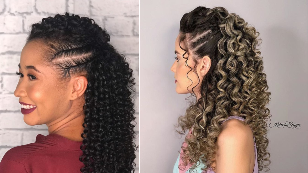 penteados para cabelo cacheado para trabalhar