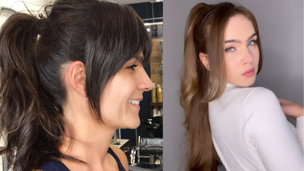 penteados para cabelo liso com franja