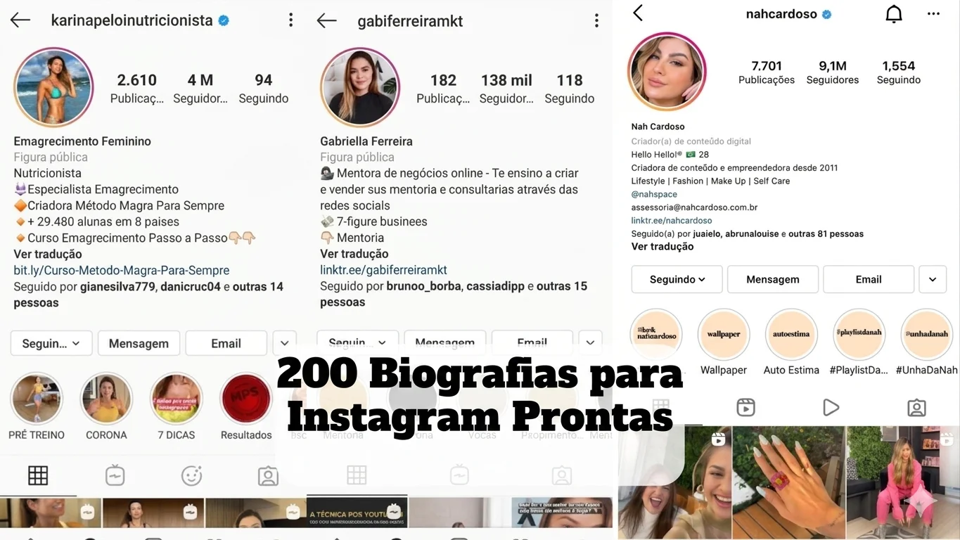 200 Biografias para Instagram Prontas