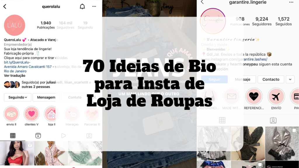 bio para insta de loja de roupas