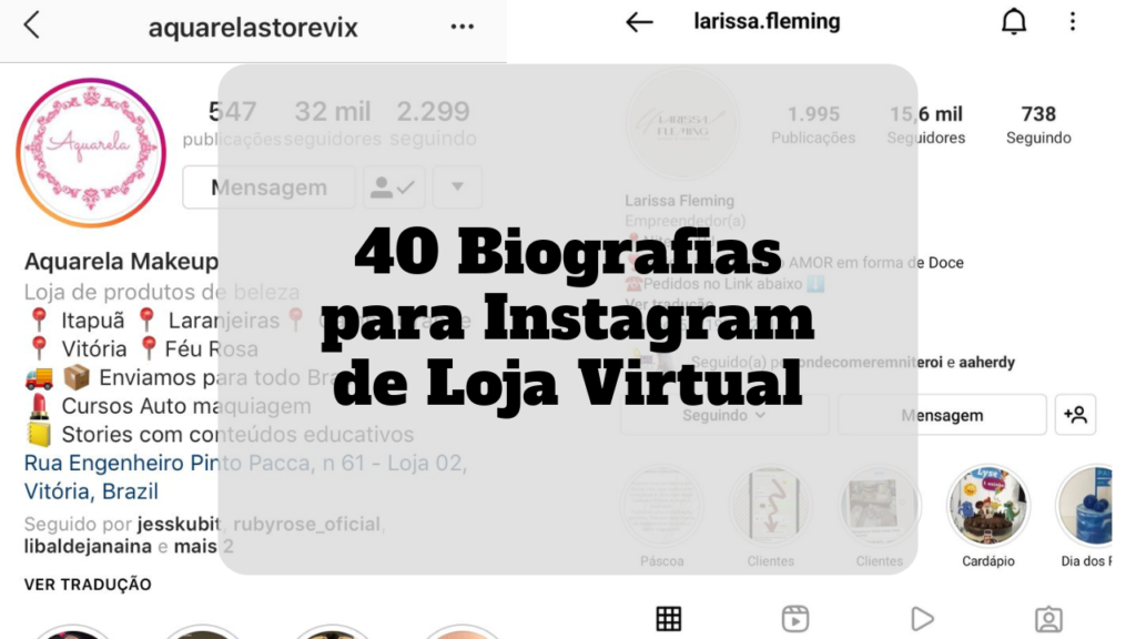 biografia para instagram de loja virtual