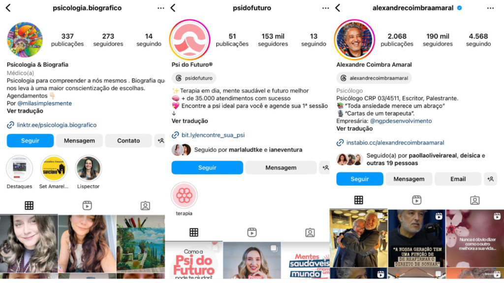 biografia para instagram psicologia