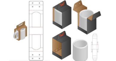 molde de caixa para caneca para imprimir a4