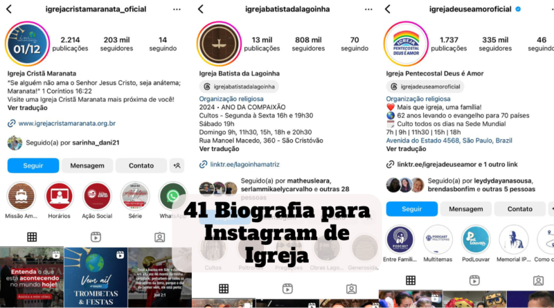 biografia para instagram de igreja