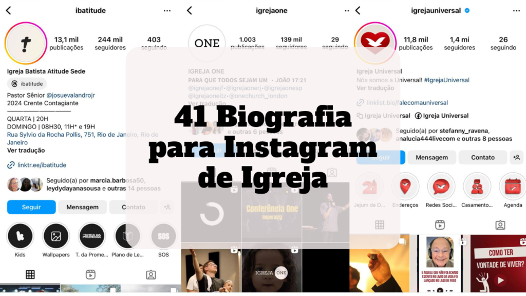 biografia para instagram de igreja