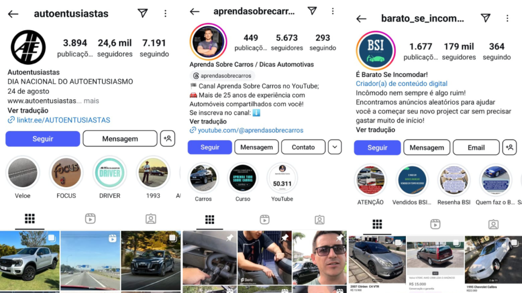 biografia para instagram de carros