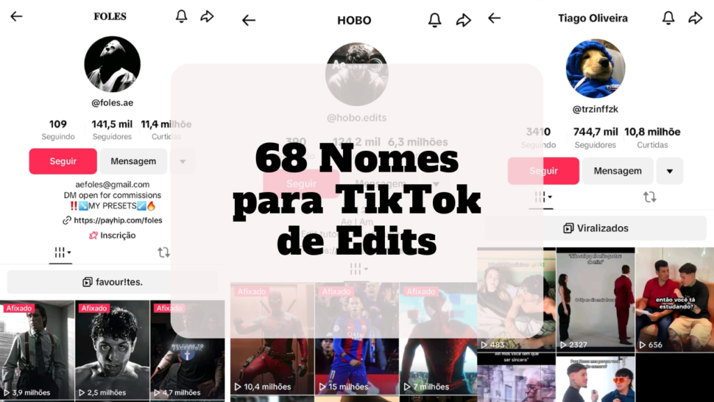 nomes para tik tok de edits