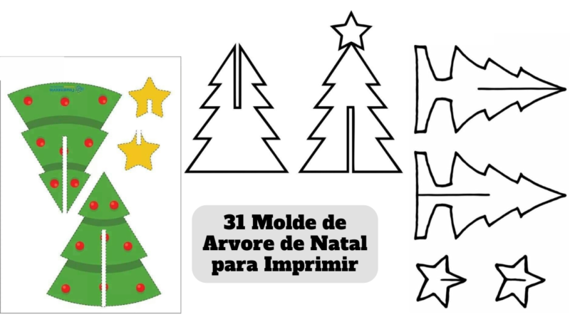 molde arvore de natal para imprimir