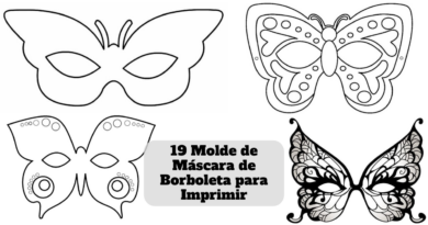 molde de máscara de borboleta para imprimir