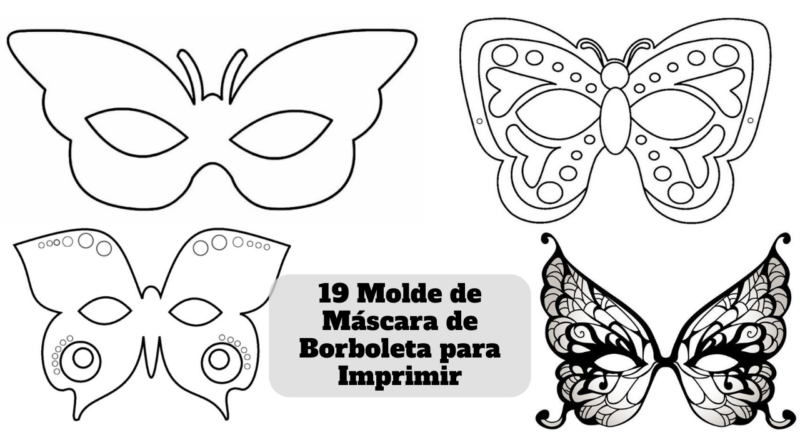 molde de máscara de borboleta para imprimir