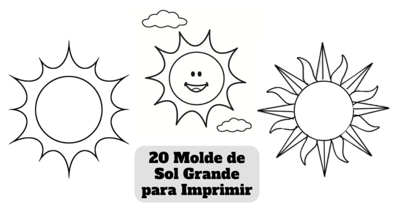 molde de sol grande para imprimir