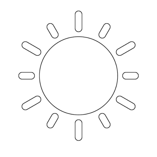 molde de sol grande para imprimir