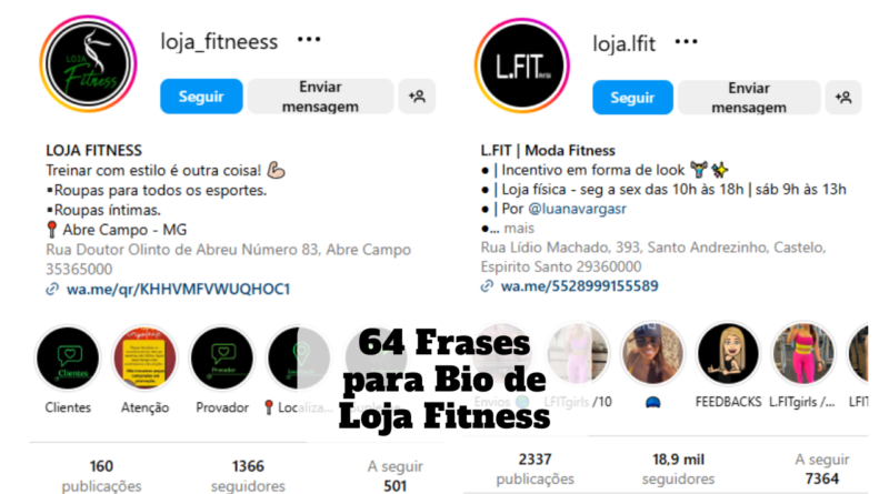 frases para bio de loja fitness