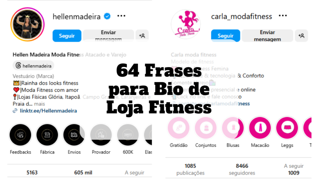 frases para bio de loja fitness