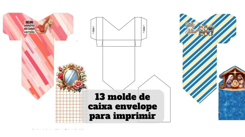 molde de caixa envelope para imprimir