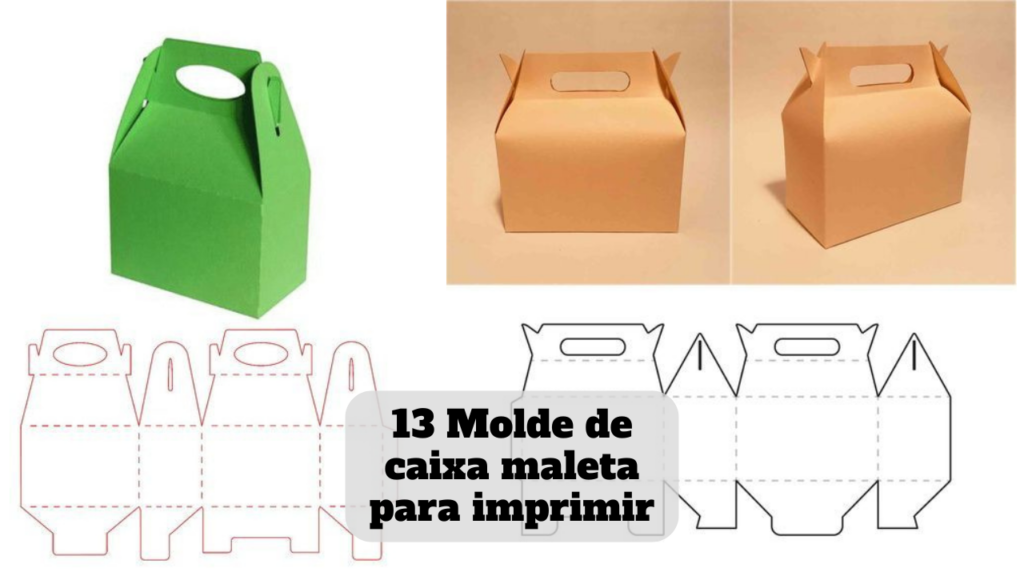 molde de caixa maleta para imprimir