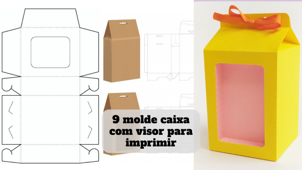 molde caixa com visor para imprimir