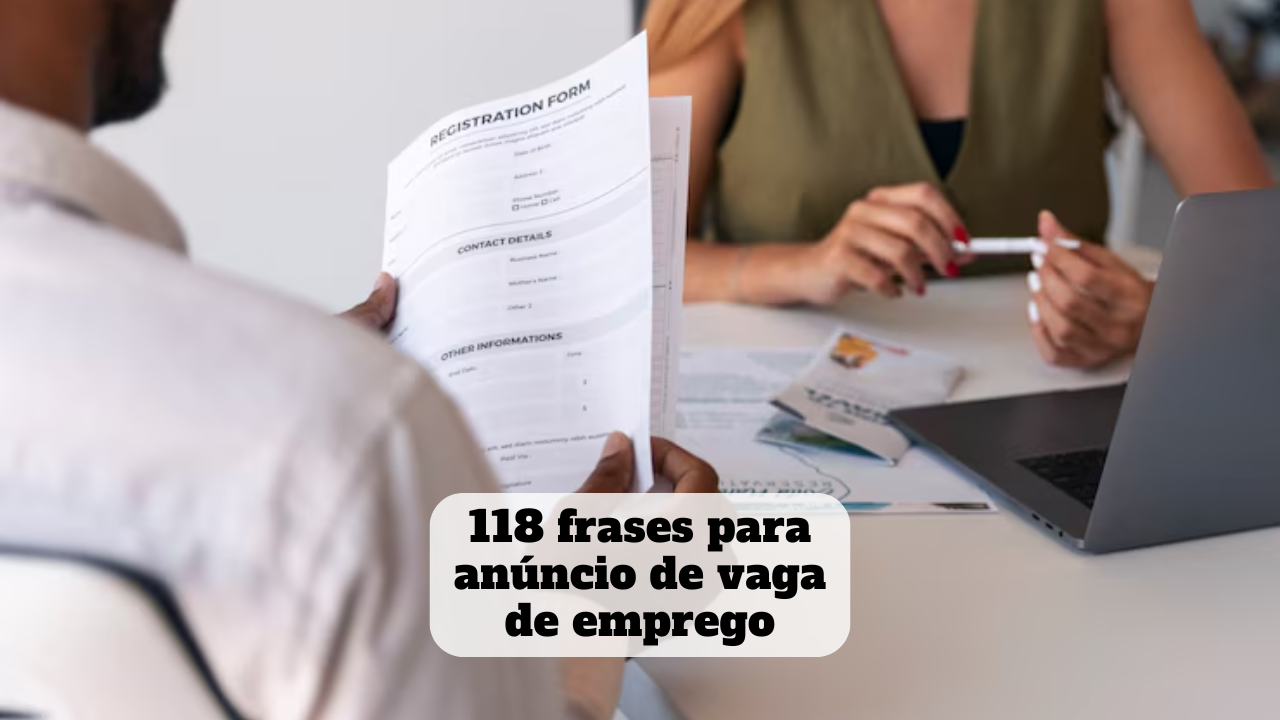 frases para anúncio de vaga de emprego