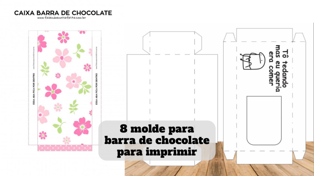 molde para barra de chocolate para imprimir