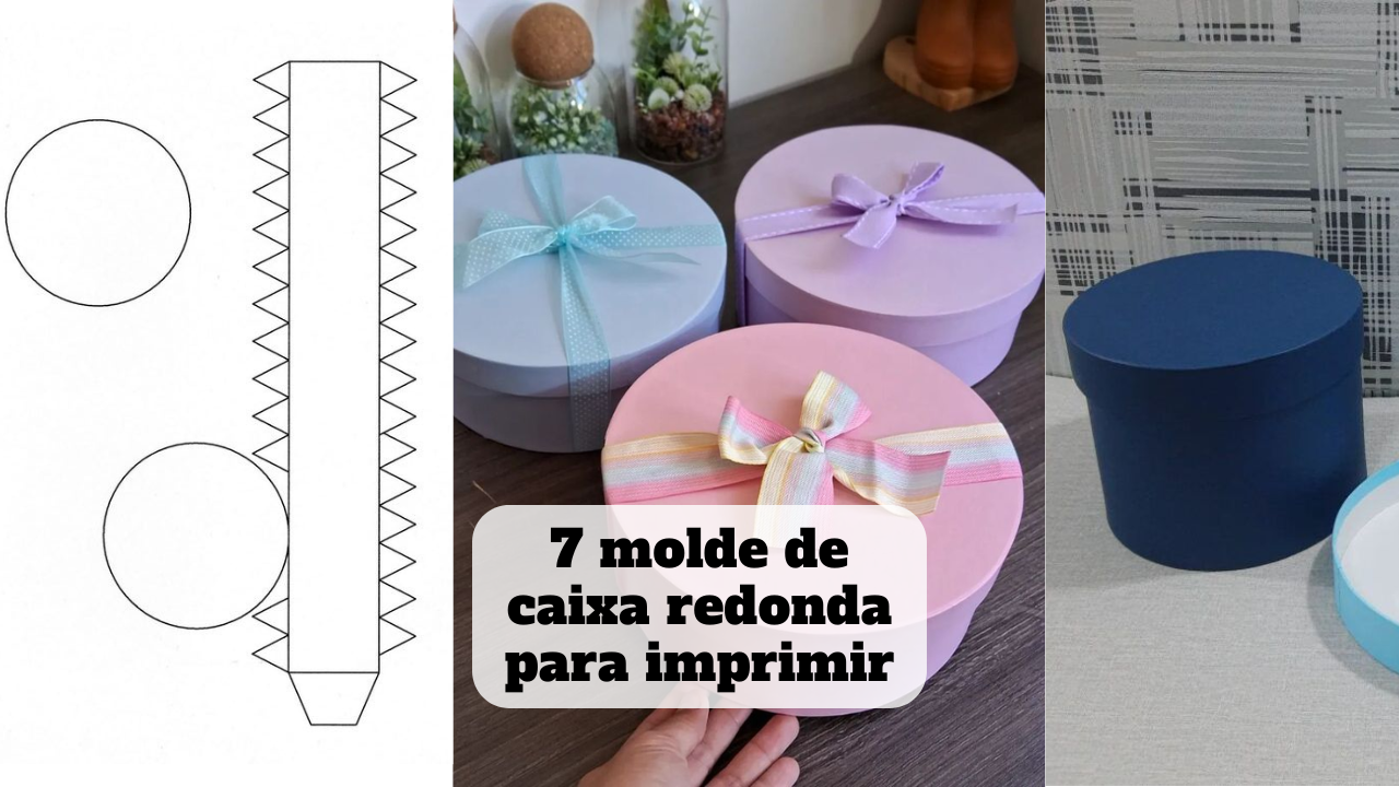molde de caixa redonda para imprimir