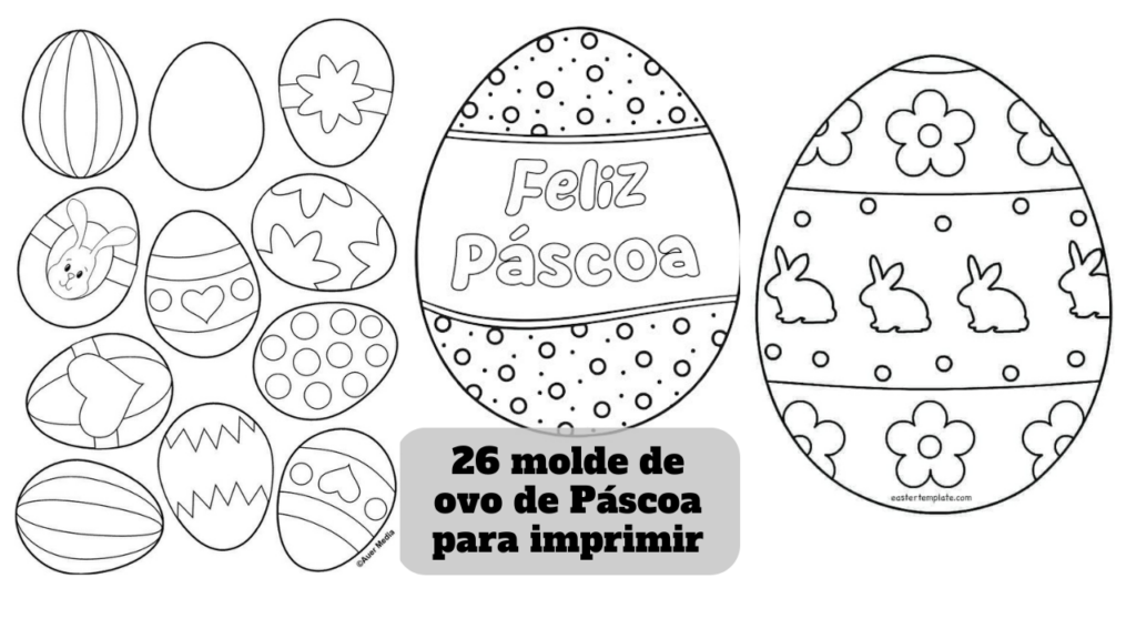 molde de ovo de páscoa para imprimir