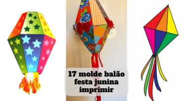 molde balão festa junina imprimir