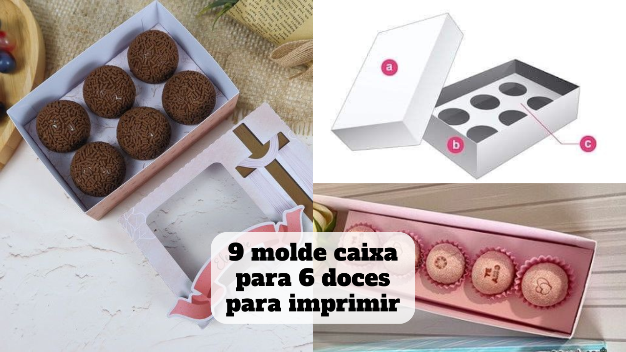 molde caixa para 6 doces para imprimir