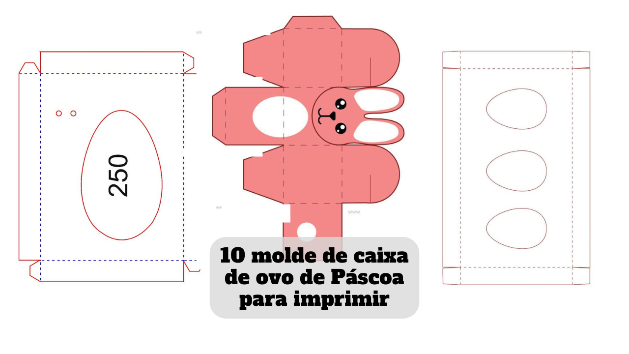 molde de caixa de ovo de páscoa para imprimir