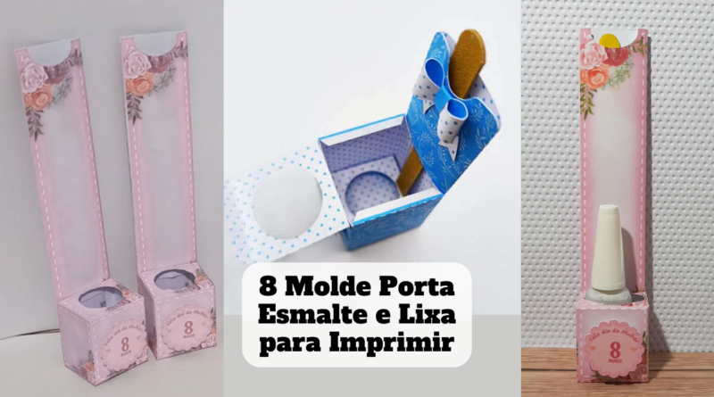molde porta esmalte e lixa para imprimir