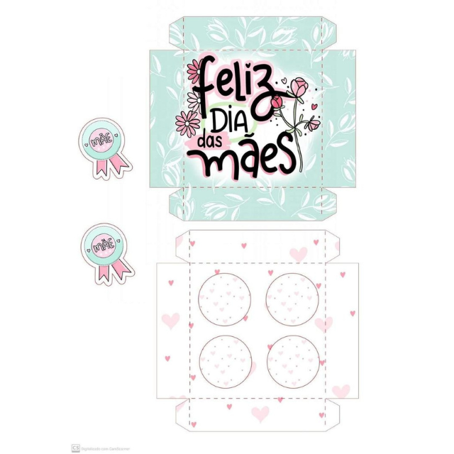 molde caixinha dia das maes para imprimir
