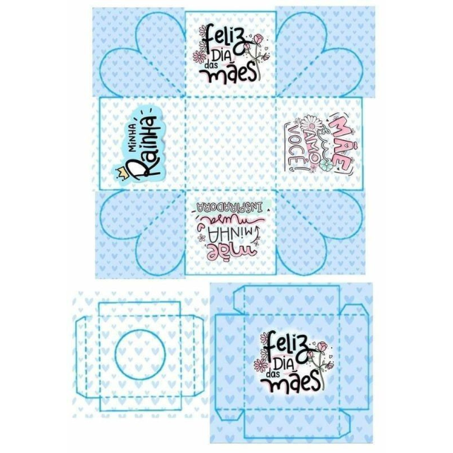 molde caixinha dia das maes para imprimir