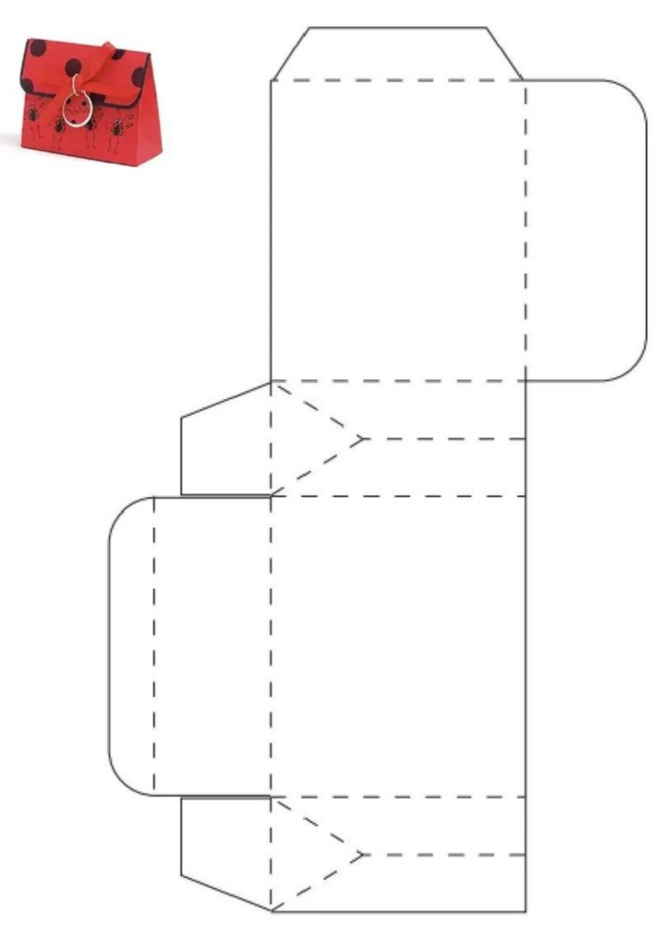 molde de bolsinha de papel para imprimir