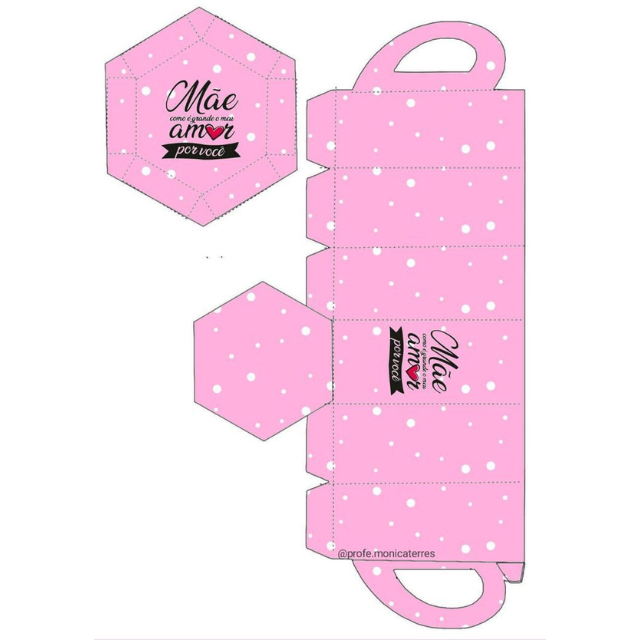 molde caixinha dia das maes para imprimir