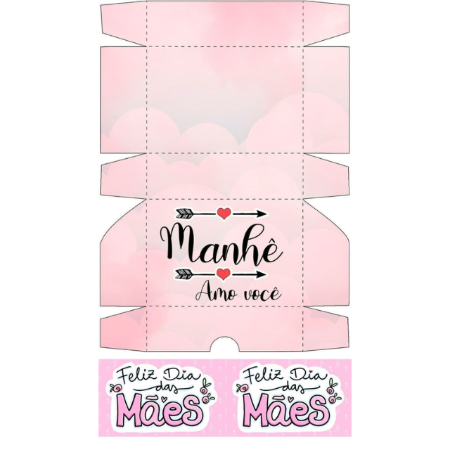 molde caixinha dia das maes para imprimir