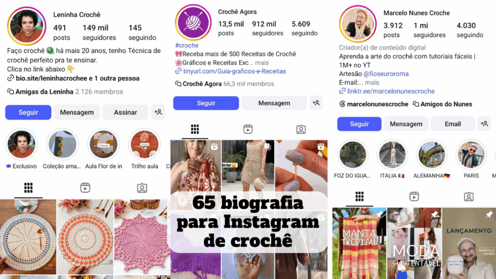 biografia para instagram de croche