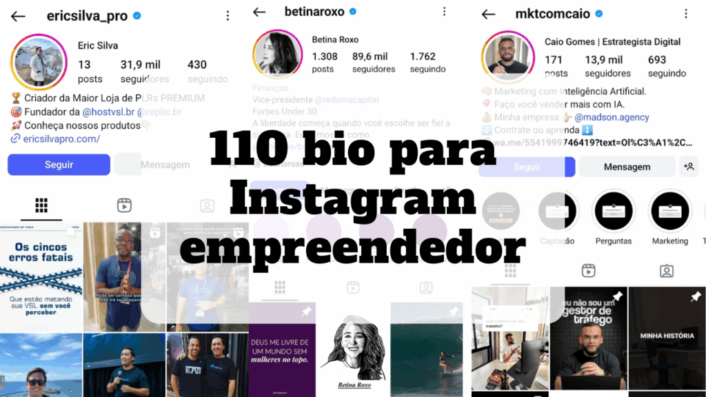 bio para instagram empreendedor