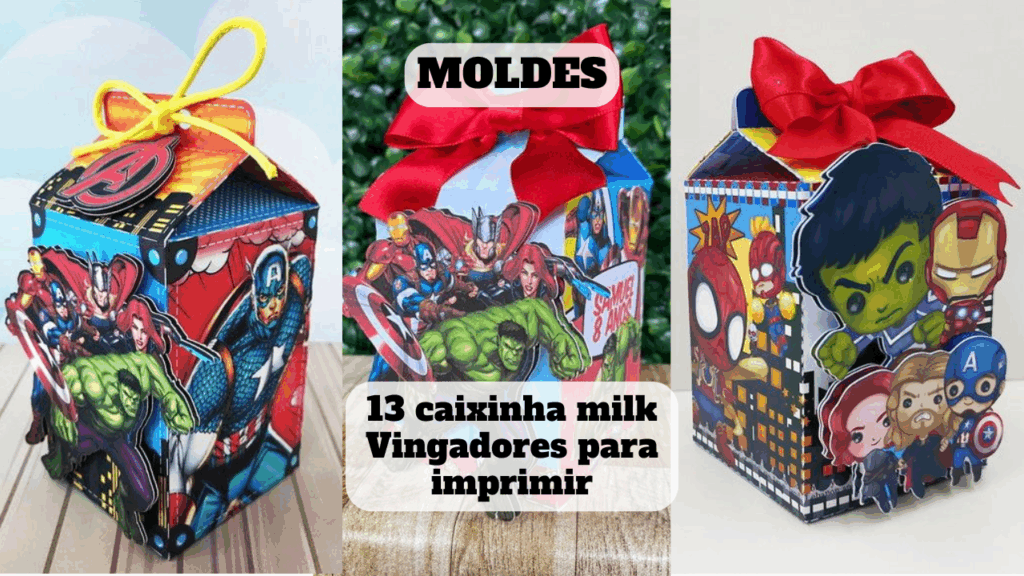 caixinha milk vingadores para imprimir
