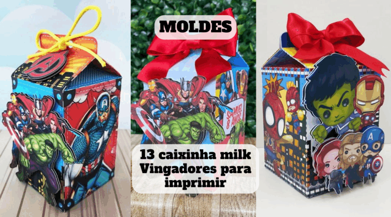 caixinha milk vingadores para imprimir
