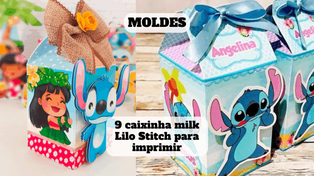 caixinha milk lilo stitch para imprimir